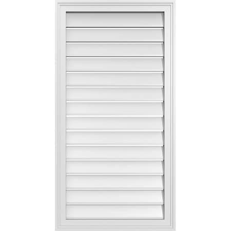 Ekena Millwork Vertical Surface Mount PVC Gable Vent: Functional, w/ 2"W x 1-1/2"P Brickmould Frame, 22"W x 42"H GVPVE22X4202SF